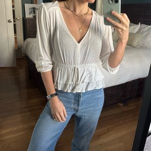 White long sleeve top